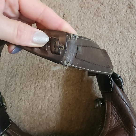 Brown Coach Shoulder Bag with Studded Detailing - Picture 5 of 10